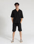 JACQUARD PANELLED POCKET SHORTS